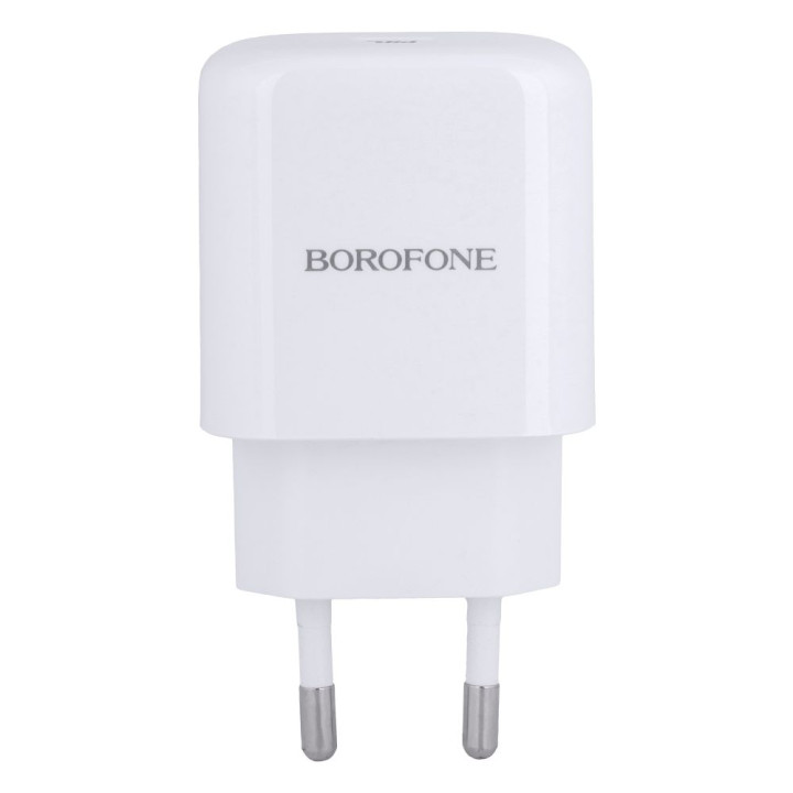 Сетевое Зарядное Устройство Borofone BN3 Premium Type-C PD 20W QC3.0 3A, White