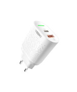 Мережевий зарядний пристрій YOKI Led Series YK-20 USB QC3.0 / Type-C PD20W, White
