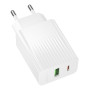 Сетевое зарядное устройство Borofone BAS76A Type-C PD30W / USB QC3.0, White