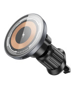 Автомобильный магнитный держатель Borofone BH211 Riley Magnetic Wireless 15W, Black