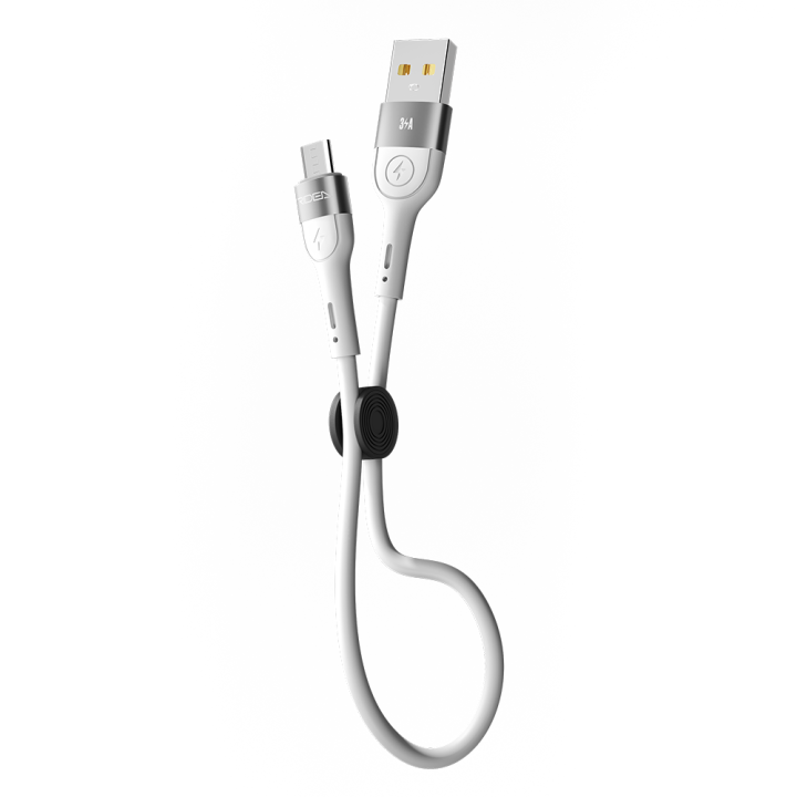 USB Data-кабель Ridea RC-XS51 X-Silicone 3A MicroUSB 0.25m, White