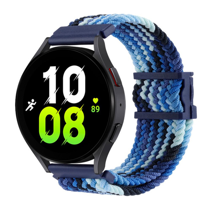 Ремешок Nylon 22mm Elastic Adjustment для Samsung / Amazfit / Huawei, Colorful Blue