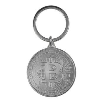 Брелок Bitcoin для ключів, Silver
