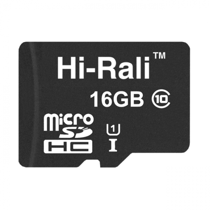 Карта Памяти Hi-Rali MicroSDHC 16gb UHS-1 Class 10, Black