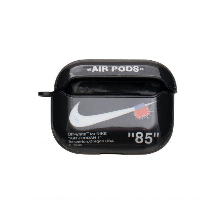 Чохол-футляр для наушников Apple Airpods Pro Glossy Brand, Nike Black