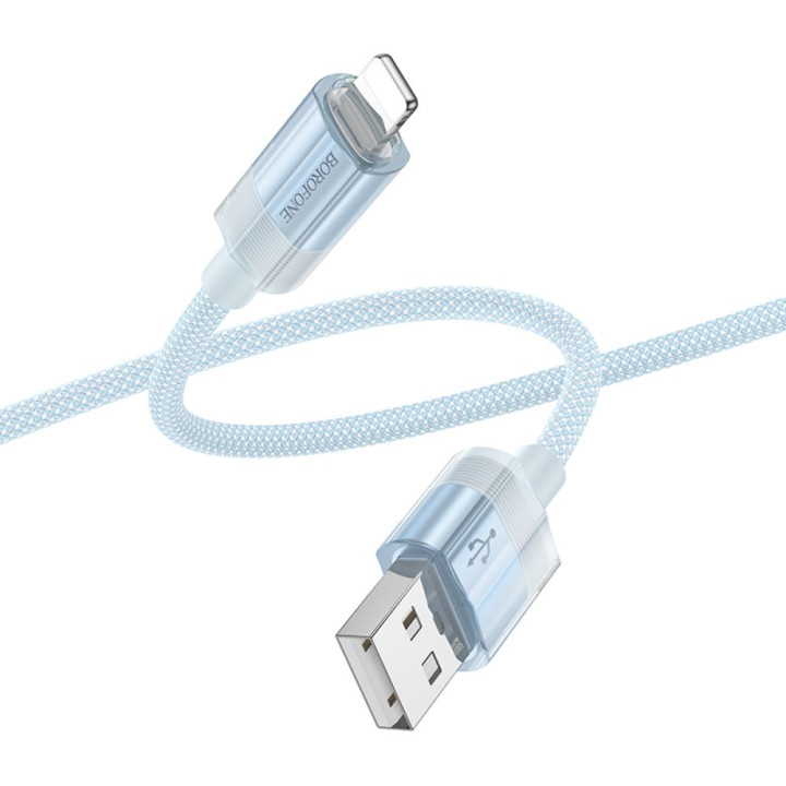 USB Кабель Borofone BU44 Sincero Lightning 2.4A 1.2m, Blue