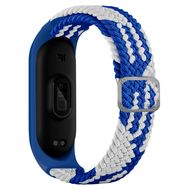 Ремешок для Xiaomi Mi Band 3 / 4 / 5 / 6 / 7 Elastic adjustment, Blue White