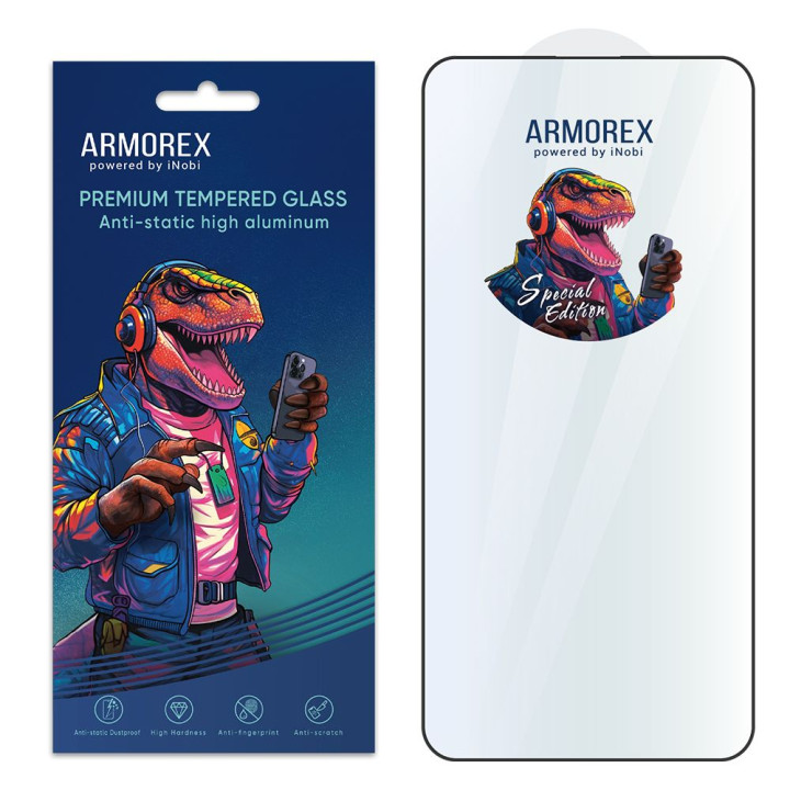 Захисне скло ARMOREX SE 5D Hi-Alumin Antistatic для Apple iPhone 14 Pro, Black