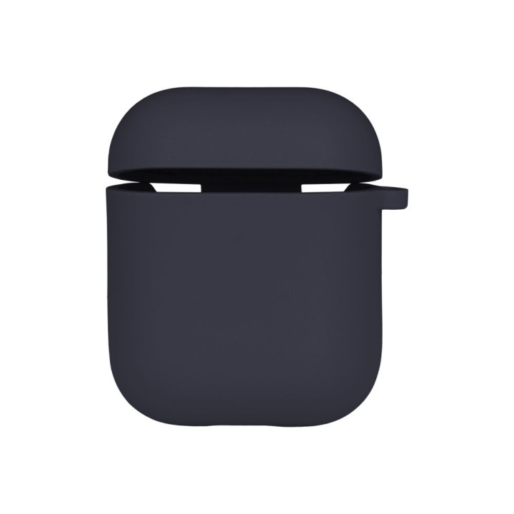 Чехол футляр Silicone Case with microfibra для Airpods 1/2, Dark blue