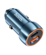 Автомобильное зарядное устройство Hoco Z46A Type-C PD20W USB QC3.0 3A без кабеля, Sapphire blue