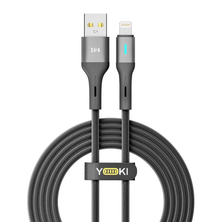 Data - кабель YOKI LED YK-LE17 USB to Lightning 12W 2m, Black