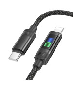 USB Кабель Hoco U126 PD27W 3A Type-C to Lightning 1.2m, Black