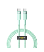 Data - кабель YOKI STYLE YK-ST41 Type-C to Type-C 60W 1.2m, Green