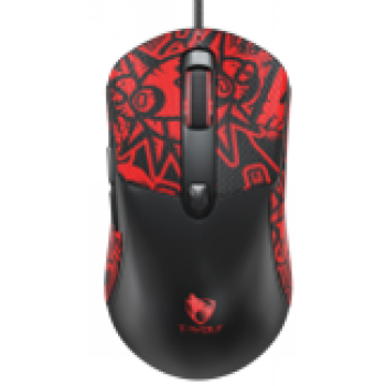 Игровая проводная мышь TWolf G550 DPI 7200, Black-Red
