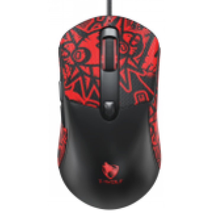 Ігрова дротова миша TWolf G550 DPI 7200, Black-Red