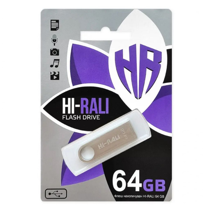 USB флешка Hi-Rali Flash Drive Shuttle 64gb, Black