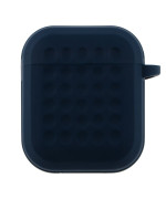 Чехол-футляр для наушников Silicone Fashion Case with Hook для Airpods 1/2, Navy blue