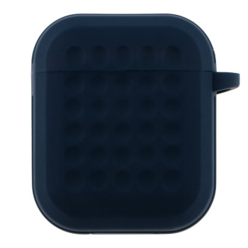Чохол-футляр для навушників Silicone Fashion Case with Hook для Airpods 1/2, Navy blue