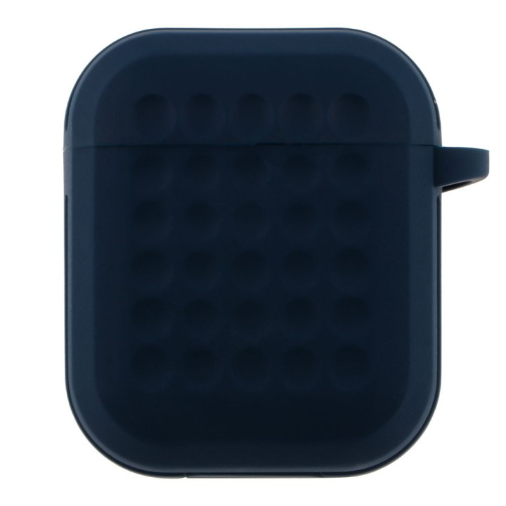 Чохол-футляр для навушників Silicone Fashion Case with Hook для Airpods 1/2, Navy blue