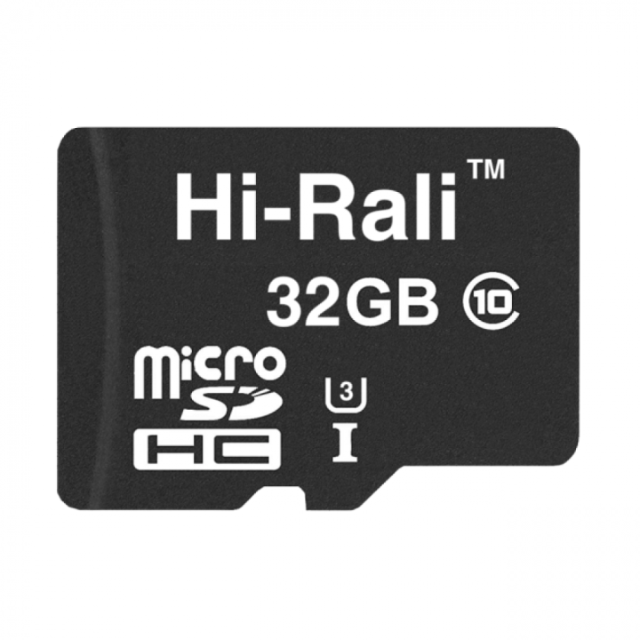 Карта Пам'яті Hi-Rali MicroSDHC 32gb UHS-3 Class 10, Black