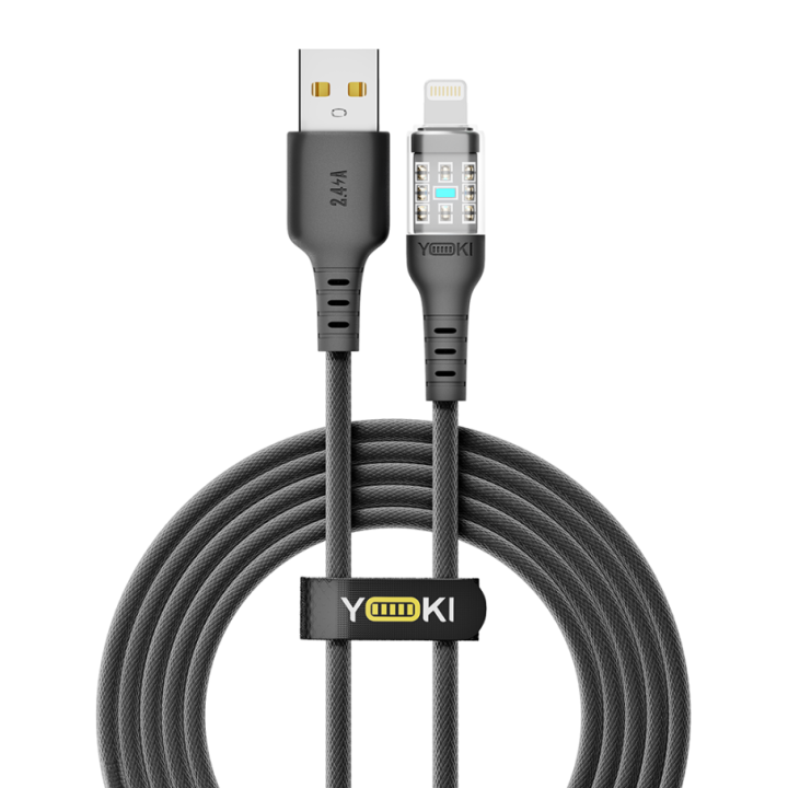 Data - кабель YOKI CYBER YK-CY23 USB to Lightning 12W 2m, Black