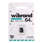Карта памяти Wibrand MicroSDXC 64GB UHS-1 U3 Class 10, Black