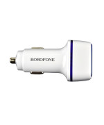 Автомобільний зарядний пристрій Borofone BZ14A PD 20W QC3.0 Type-C to Type-C 3A, White