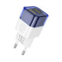 Сетевое Зарядное Устройство Hoco C125A Transparent PD20W / QC3,0, Transparent blue