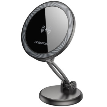 Автотримач для смартфона Borofone BH218 Magnetic Wireless 15W, Gray