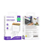 Сетевое Зарядное Устройство Borofone BAS34A Type-C / USB QC3.0 PD65W 3A, White