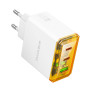 Сетевое Зарядное Устройство Borofone BAS34A Type-C / USB QC3.0 PD65W 3A, White
