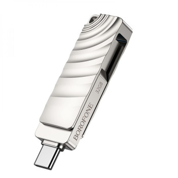 USB Flash Drive Borofone BUD3 USB3.0 Type C 32GB, Steel