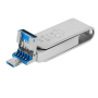 Універсальна флешка T&G USB OTG + Lightning + microUSB 16GB, Steel