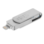 Універсальна флешка T&G USB OTG + Lightning + microUSB 16GB, Steel