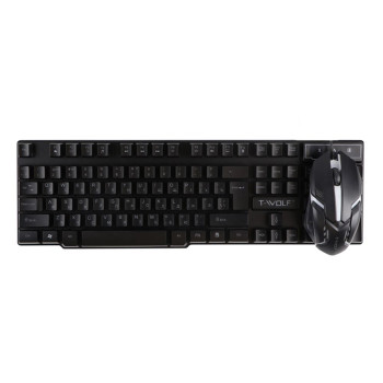 Дротова клавіатура та миша TWolf TF200, Black