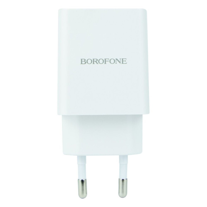 Сетевое Зарядное Устройство Borofone BN5 USB 18W QC3.0 3A без кабеля, White