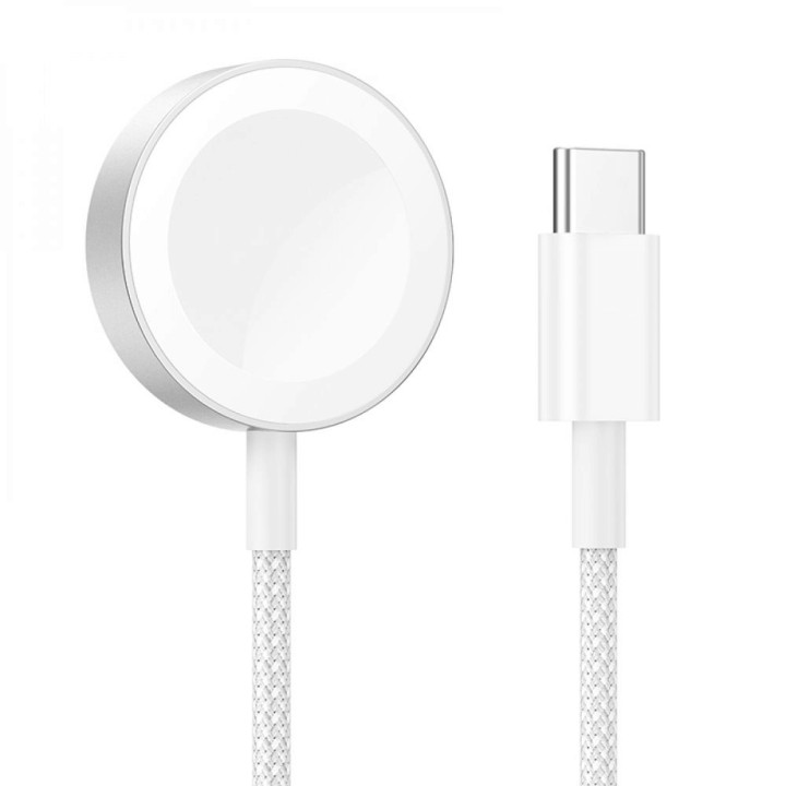 Бездротовий зарядний пристрій Hoco CW46 Watch 1-8 SE / SE2 Ultra 1А, White