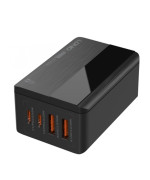 Мережевий зарядний пристрій LDNIO A4808Q Type-C PD 65W USB QC3.0 LED, Black