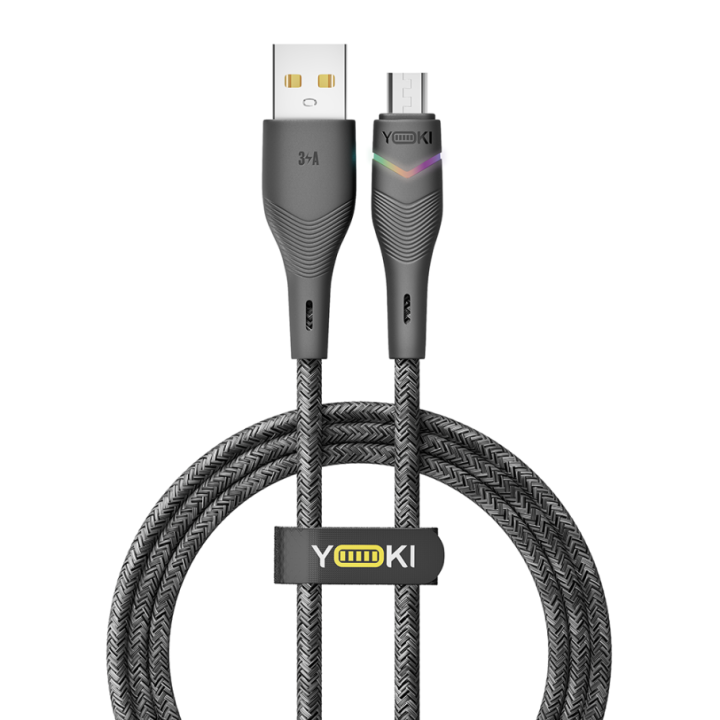 Data - кабель YOKI RGB YK-RG24 USB to micro-USB 60W 1.2m, Black