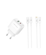 Сетевое Зарядное Устройство XO L137 PD20W / QC3.0 3A cable Type-C to Lightning, White