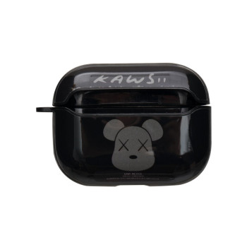 Чехол-футляр для наушников Apple Airpods Pro Glossy Brand, Kaws Black