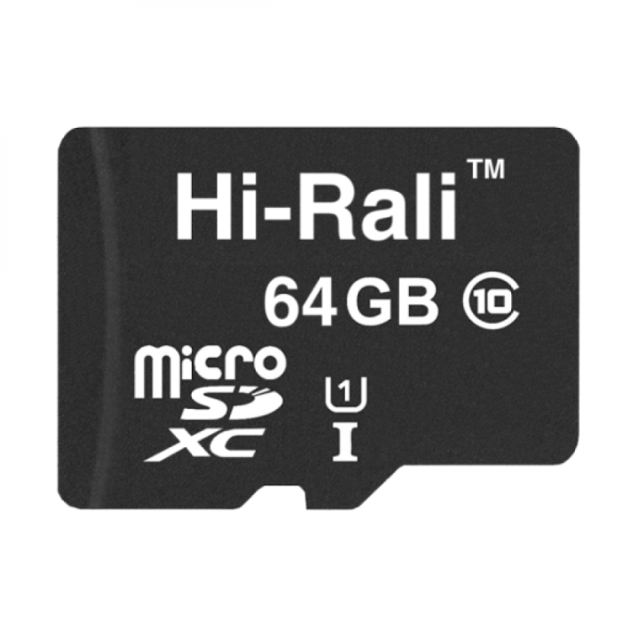 Карта Памяти Hi-Rali MicroSDXC 64gb UHS-1 Class 10, Black