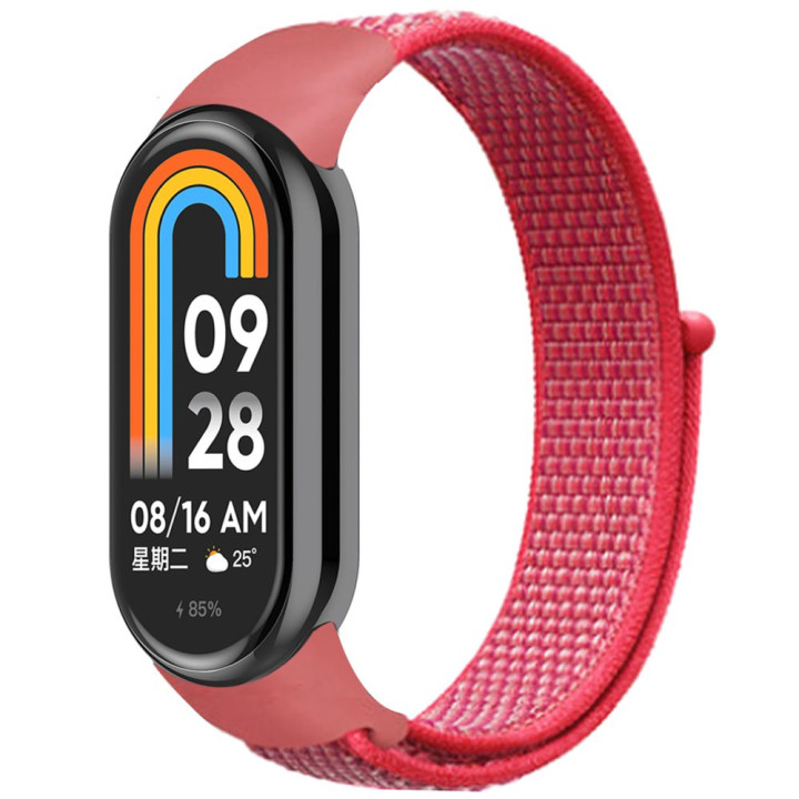 Ремешок Nylon для Xiaomi Mi Band 8, Rose Red