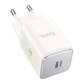 Мережевий Зарядний Пристрій Hoco N43 PD30W / QC3.0 3A, White