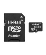 Карта Памяти Hi-Rali MicroSDXC & Adapter UHS-1 Class 10 64gb, Black