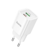 Сетевое зарядное устройство Hoco C149A 1USB / Type-C PD / QC 30W, White