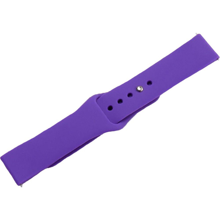 Ремінець Silicone 20mm Original Button Design для Samsung / Amazfit / Huawei, Purple