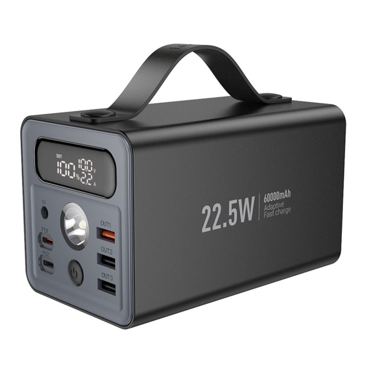 Зовнішній акумулятор Power Bank Hoco J138 Distant 22.5W / PD20W / DC12V 60000 mAh, Black