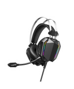 Игровые проводные наушники XO GE-07 Static RGB Long mic USB Dual 3.5mm, Black