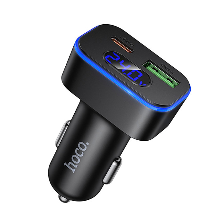 Автомобильное зарядное устройство Hoco Z63B Type-C PD30W / USB QC3.0 18W, Black